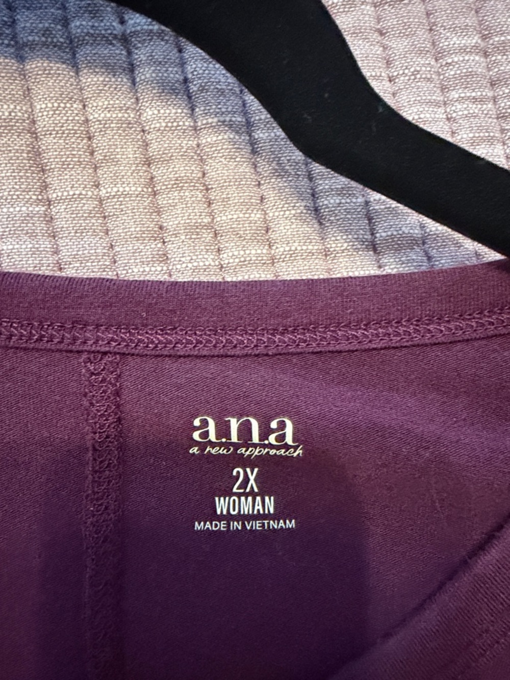 a.n.a Long Sleeve Crewneck Top in Plum - Picture 2 of 4